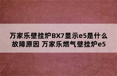 万家乐壁挂炉BX7显示e5是什么故障原因 万家乐燃气壁挂炉e5